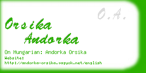 orsika andorka business card